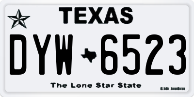 TX license plate DYW6523