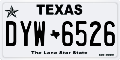 TX license plate DYW6526