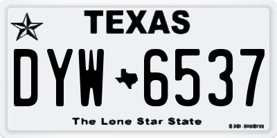 TX license plate DYW6537