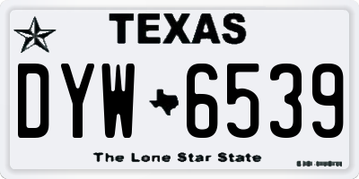 TX license plate DYW6539