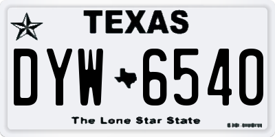 TX license plate DYW6540
