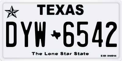TX license plate DYW6542