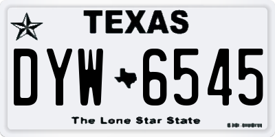 TX license plate DYW6545