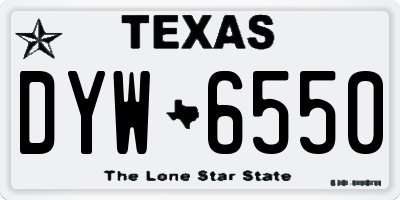 TX license plate DYW6550