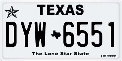 TX license plate DYW6551
