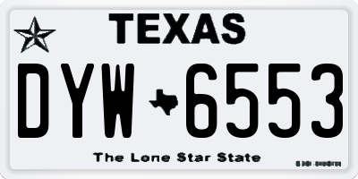 TX license plate DYW6553
