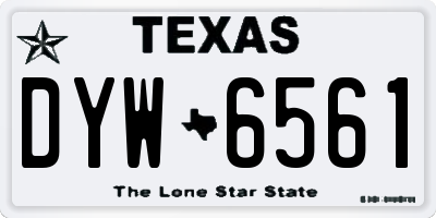 TX license plate DYW6561