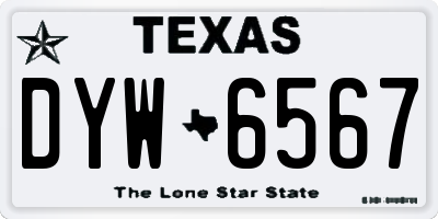 TX license plate DYW6567