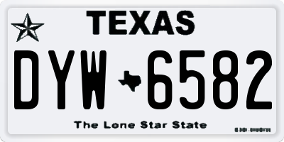 TX license plate DYW6582