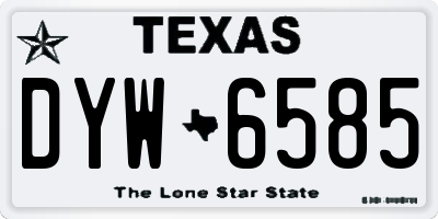 TX license plate DYW6585