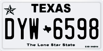 TX license plate DYW6598