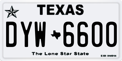 TX license plate DYW6600