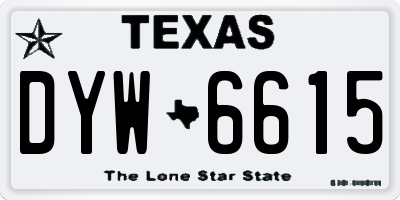 TX license plate DYW6615