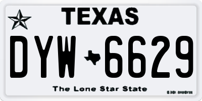 TX license plate DYW6629