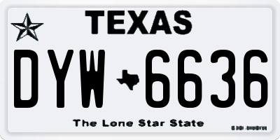 TX license plate DYW6636