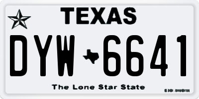TX license plate DYW6641