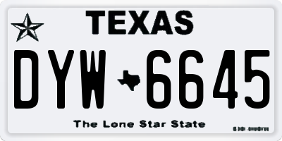 TX license plate DYW6645