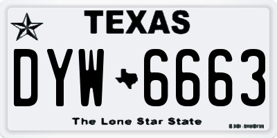TX license plate DYW6663