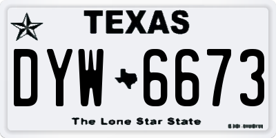 TX license plate DYW6673