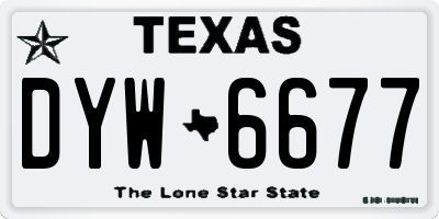 TX license plate DYW6677