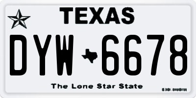 TX license plate DYW6678