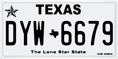 TX license plate DYW6679