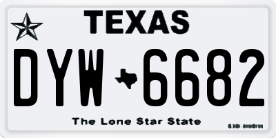 TX license plate DYW6682