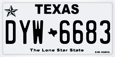 TX license plate DYW6683