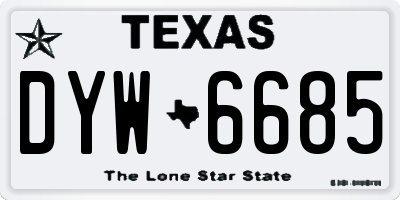 TX license plate DYW6685