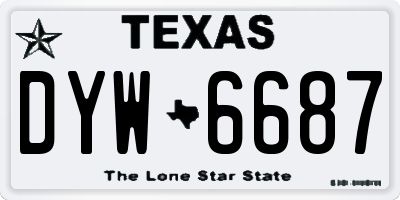 TX license plate DYW6687