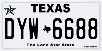 TX license plate DYW6688