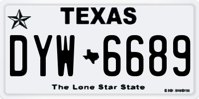TX license plate DYW6689