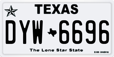 TX license plate DYW6696