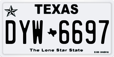 TX license plate DYW6697