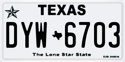 TX license plate DYW6703