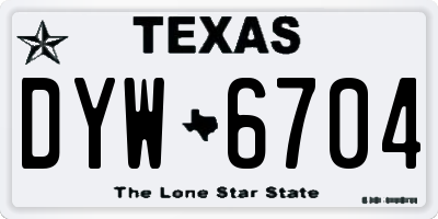 TX license plate DYW6704