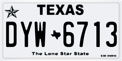 TX license plate DYW6713