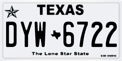 TX license plate DYW6722