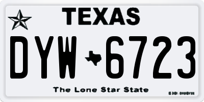 TX license plate DYW6723