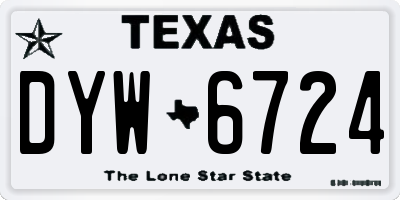 TX license plate DYW6724