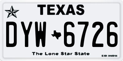 TX license plate DYW6726