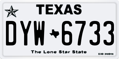 TX license plate DYW6733