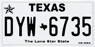TX license plate DYW6735