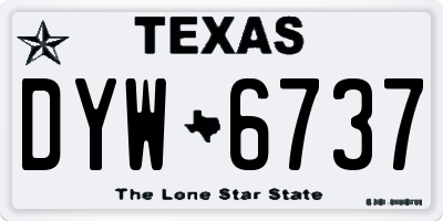 TX license plate DYW6737