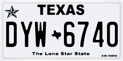 TX license plate DYW6740