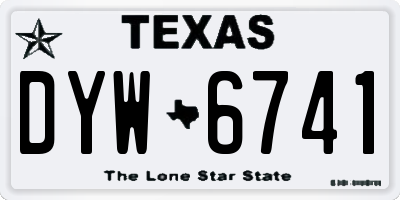 TX license plate DYW6741