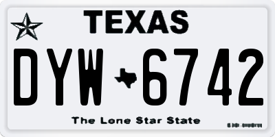 TX license plate DYW6742