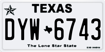TX license plate DYW6743
