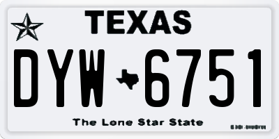 TX license plate DYW6751