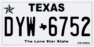 TX license plate DYW6752